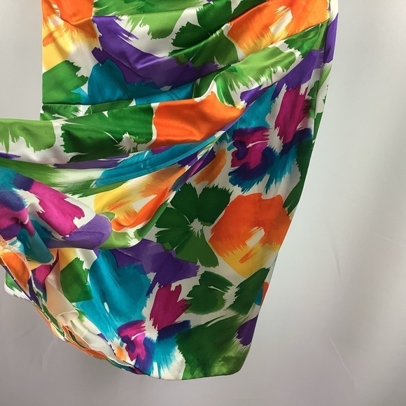 A.J. Bari Floral Strapless Silk Dress - Picture 5 of 7